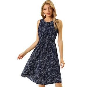 NWT Navy Blue Floral Dress